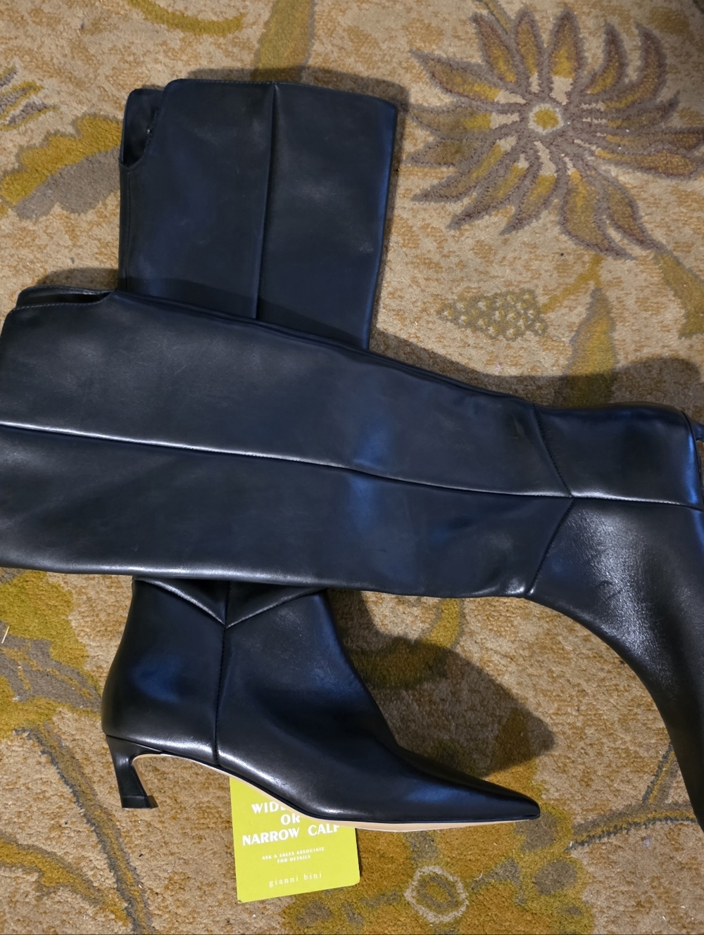 Gianni Bini Black Knee High Pointed Toe Boots